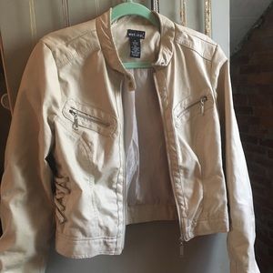 Cream leather jacket
